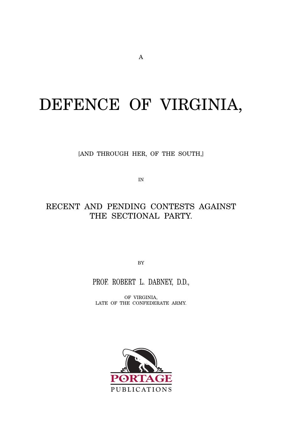 A Defence of Virginia